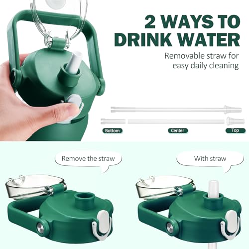 64oz Glass Water Bottles with Straw