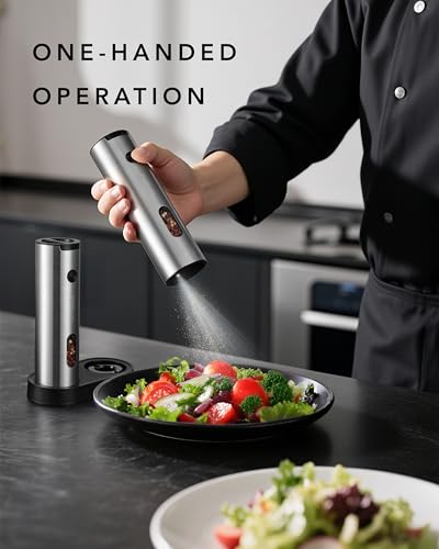 Electric Salt and Pepper Grinder Set Rechargeable (2 Count)