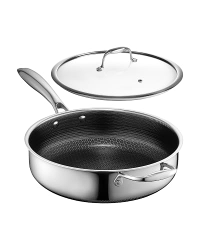 4.5 Qt Hybrid Nonstick Deep Sauté Frying Pan & Lid