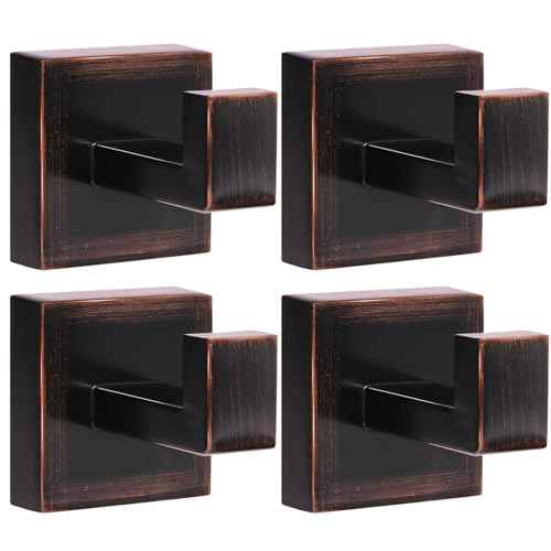 4 Pack Towel Hooks Hand Towel Holder Robe Hanger Red Antique Bronze (4 Count)