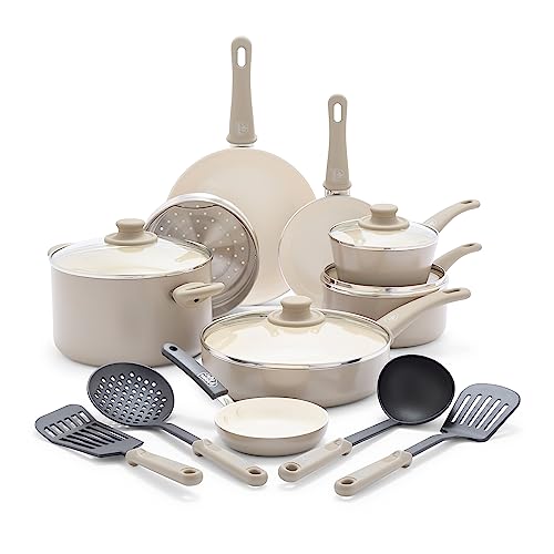 16 Piece Ceramic Nonstick Pots & Pans Cookware Set