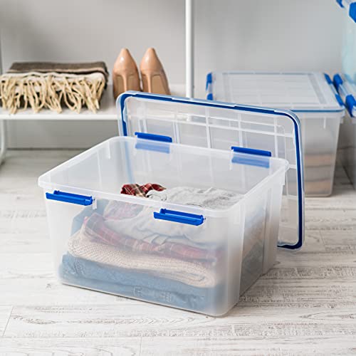 2 Pack 44 Qt Storage Bins with Gasket Lids (2 Count)