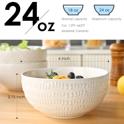 24 OZ Large Soup Bowls Set of 4