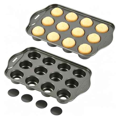 2 Pack Mini Muffin Pan with Removable Bottom (2 Count)