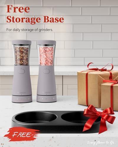 Electric Salt and Pepper Grinder Set with Storage Base (2 Count)