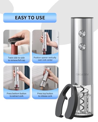 Electric Wine Opener Stainless Steel Rechargeable Automatic Wine Bottle Opener Set 7 (7 Count)