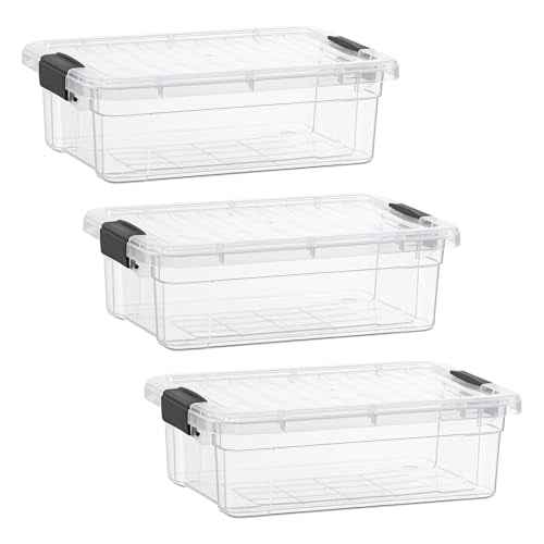 7.4 Quart Clear Plastic Storage Bin with Lid (3 Count)