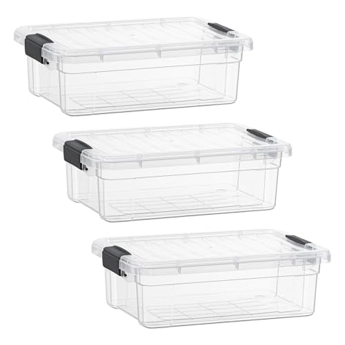 Clear Storage Boxes with Lids (3 Count)