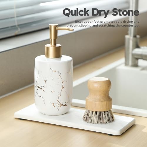 2PCS Water Absorbing Stone Drying Tray for Kitchen Counter & Bathroom Sink (2 Count)