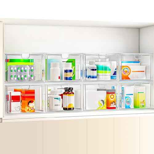 6 Pack Stackable Acrylic Storage Drawers (6 Count)