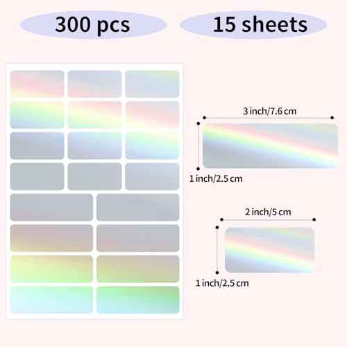 Holographic Label Stickers Writable Holographic Silver Gift Labels