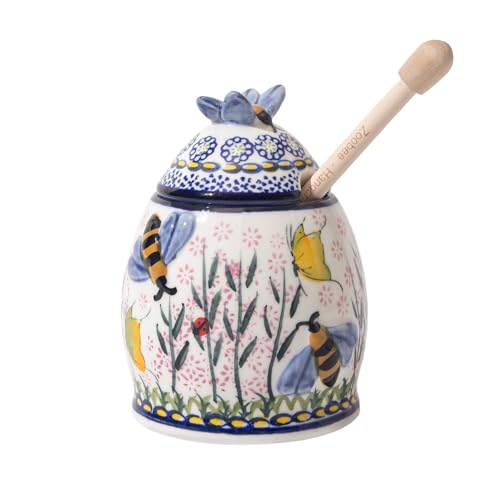 10oz Lavender Allure Ceramic Handpainted Honey Pot (10 Count)