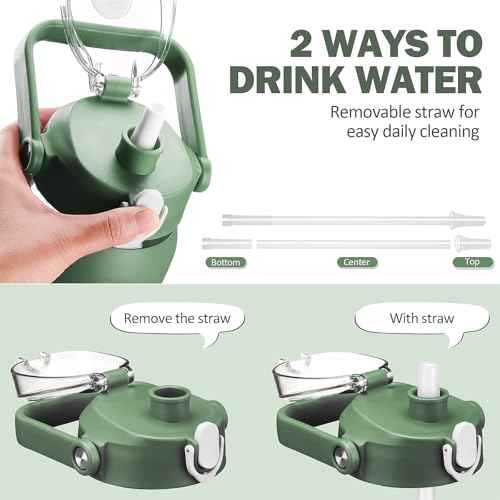 42oz Glass Water Bottles with Straw