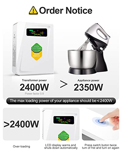 Power Converters 220v to 110v Step Down Transformer Voltage 3000w