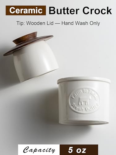 Cow Butter Crock with Lid for Countertop