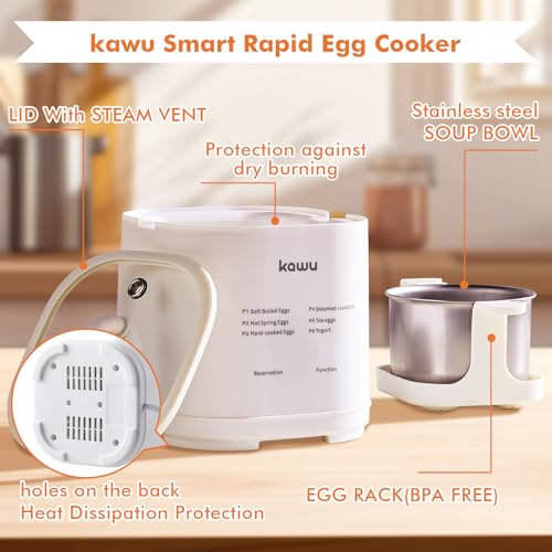 Egg Cooker, 6-in-1 Electric Egg Boiler for Hard Boiled Eggs