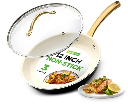 12 Inch Professional Ceramic Frying Pan With Lid