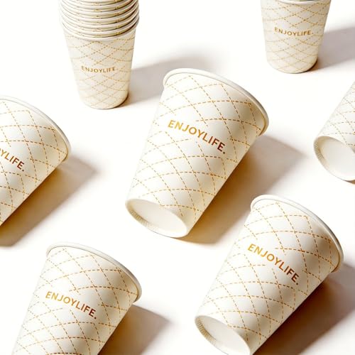Disposable Paper Coffee Cups 12 oz 100 Count
