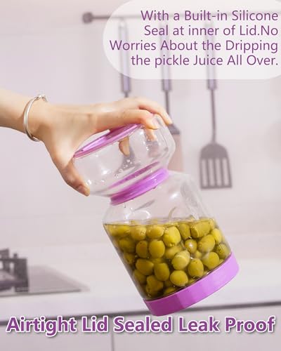 Pickle Jar with Strainer Flip