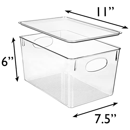 Plastic Storage Bins With lids (4 Count)