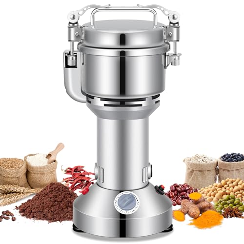 Grain Mill 300g Commercial Spice Grinder Electric 1200W Stainless Steel Pulverizer Dry Grinders for Grinding Wheat