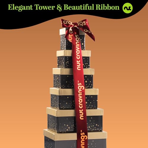 Dried Fruit & Mixed Nuts Black Gift Tower