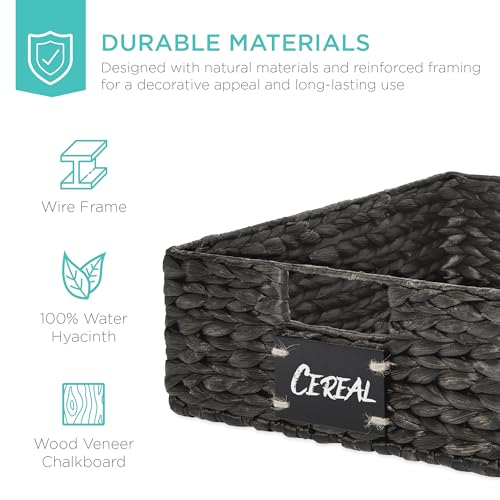 Set of 4 16x12in Large Water Hyacinth Pantry Baskets (4 Count)