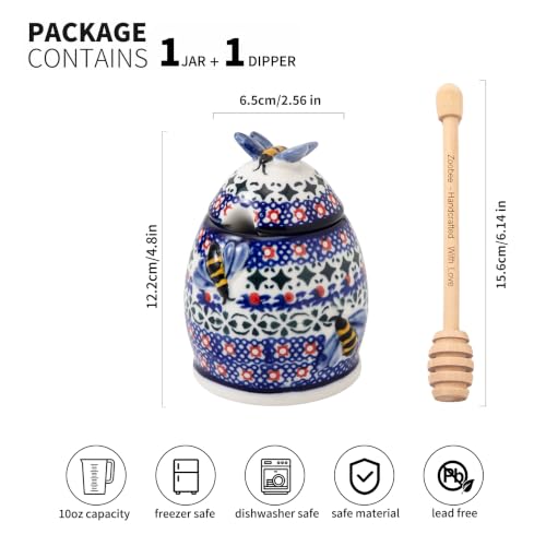10oz Handpainted Ceramic Honey Dispenser (10 Fl Oz)