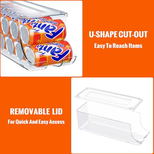 4 Pack Soda Can Organizer for Refrigerator (2 Count)