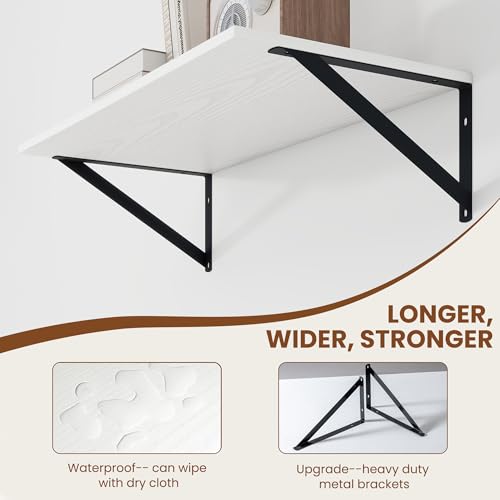 24W x 12D Deep Floating Shelves Set of 2 White