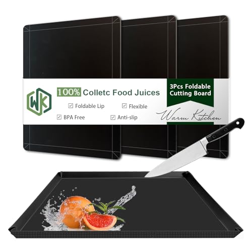 Flexible Plastic Cutting Boards Mats with Lip (3 Count)