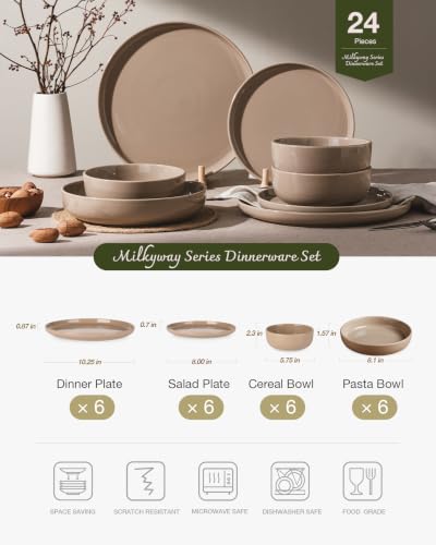 Milkyway 24 Piece Dinnerware Set with Pasta Bowls