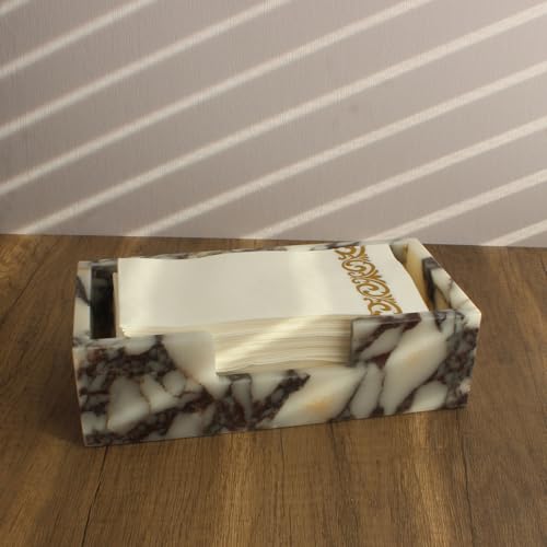 Natural Calacatta Viola Marble Napkin Holder 9.8"x4.9"x2.8"