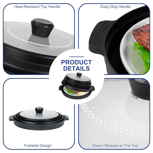 Microwave Splatter Cover for Food with Handle &Heat