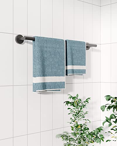 22 Inch Matte Black Towel Bar Towel Rack for Bathroom Kitchen Hand Towel Holder Dish Cloths Hanger SUS304 Stainless Steel RUSTPROOF Wall Mount Total Length 24 Inch