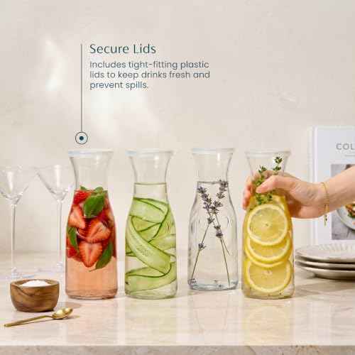 Mini Glass Carafes with Lids (4 Count)