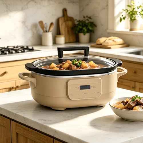 6 Quart Programmable Slow Cooker Removable Healthy Nonstick Pot