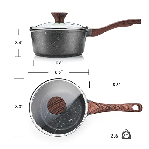 Nonstick Sauce Pan Set with Lid (2 Count)