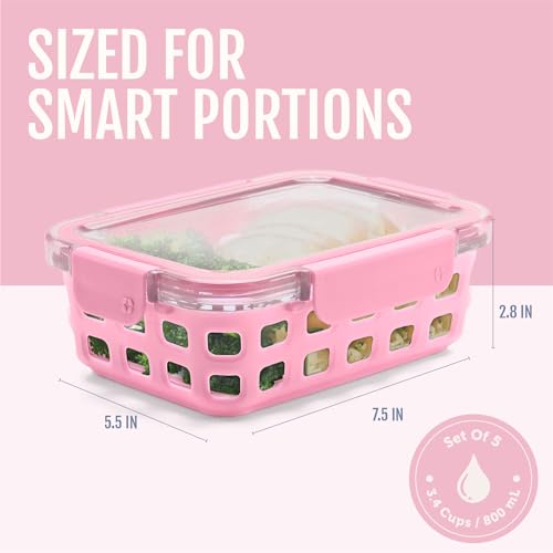 Duraglass 3.4 Cup Glass Meal Prep Containers (5 Count)
