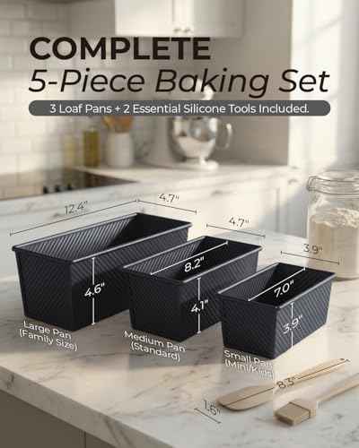 3 Piece Pullman Loaf Pan with Lid (3 Count)