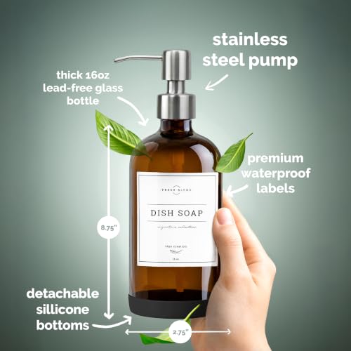 Amber Glass Soap Dispenser (2 Count)