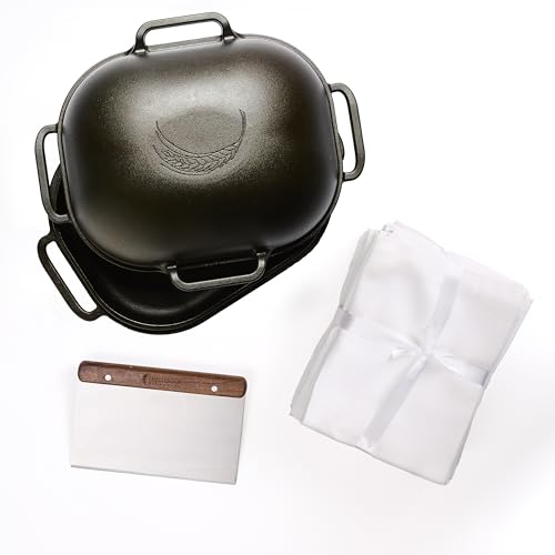 Challenger Bread Pan Cast Iron Loaf Pan with Lid & Baking Bundle