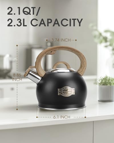 2.1 Qt Whistling Tea Kettle for Stovetop with Heat