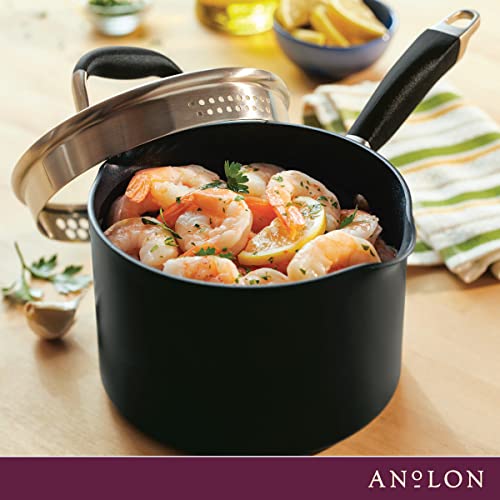Advanced Home Nonstick Saucepan with Straining Lid