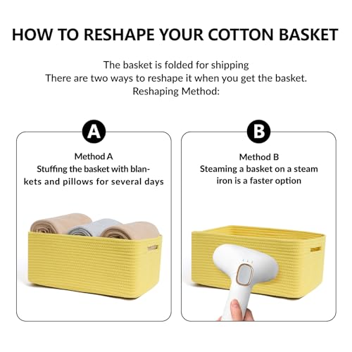 Large Storage Baskets for Shelves (3 Count)