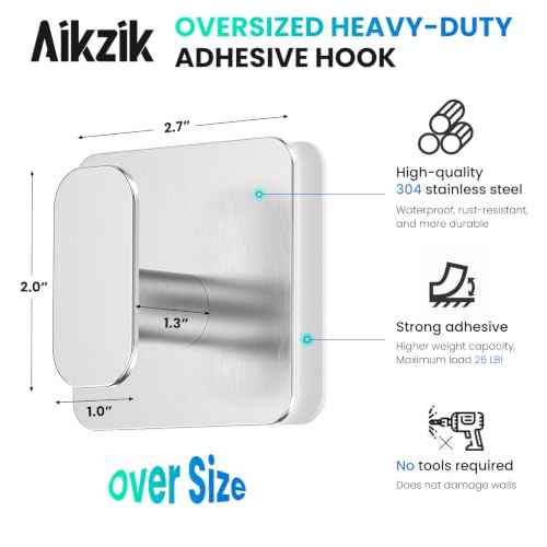 4 Pack Large Heavy Duty Wall Hooks (4 Count)