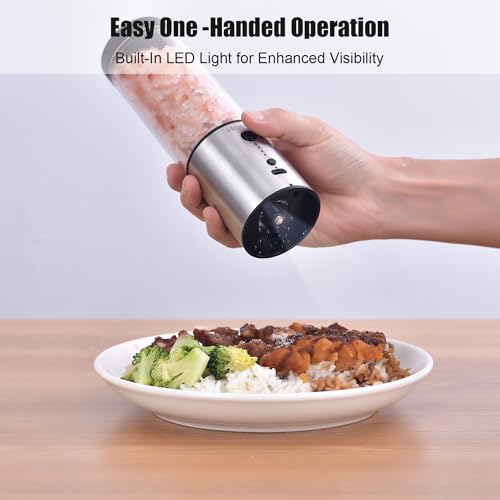 8oz Rechargeable Electric Salt and Pepper Grinder Set (2 Count)