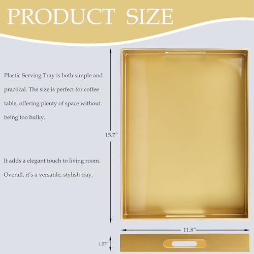 Gold Plastic Serving Tray for Ottoman