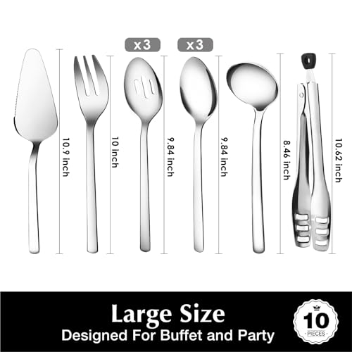 10 piece Large Hostess Serving Utensils Set