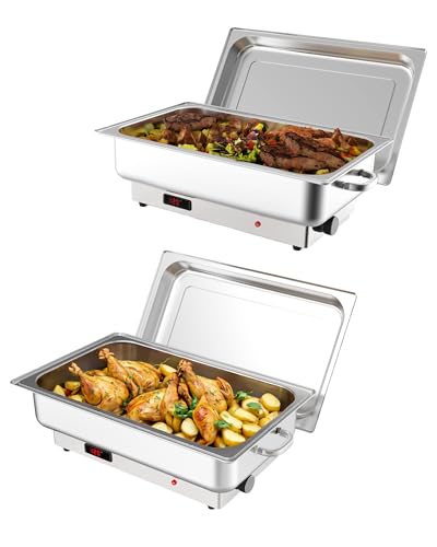 2 Pack Electric Chafing Dish Buffet Set 9 QT Buffet Servers